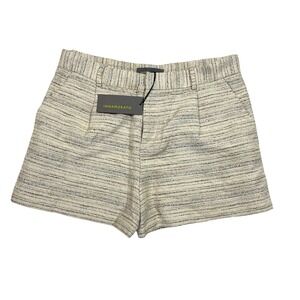 NWT Innamorato Wool Linen Metallic Shorts Women EU 40/US 8 Tan Gold Tweed Luxury